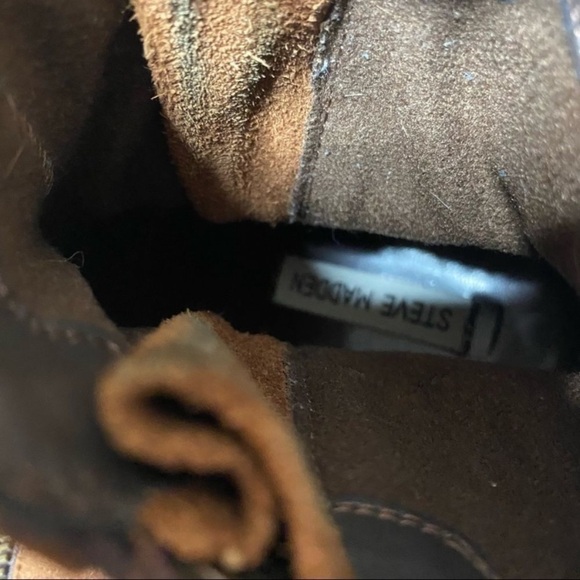 Steve Madden Brown Rust Suede Windey Side Zip Ankle Boots - Picture 8 of 9